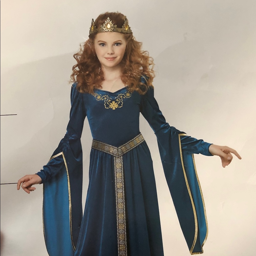 Blue Medieval Princess  Costume for Kids size 8-10 years California Costumes